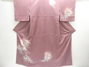 橋に花扇模様訪問着